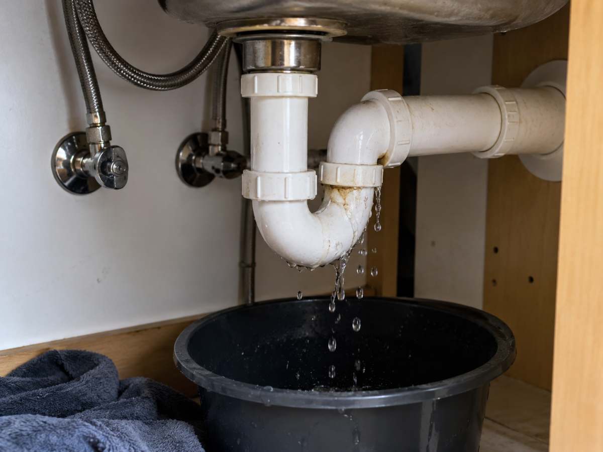 Before — Under-Sink Leak